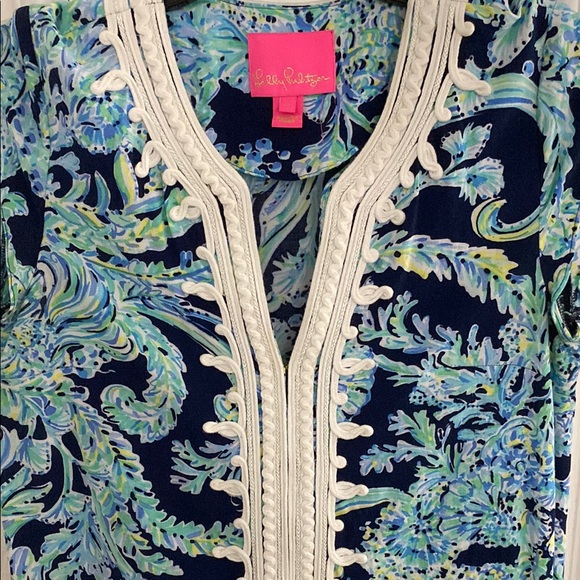 Lilly Pulitzer Madia Tunic Dress High Tide Navy Scuba Doo - Size S - Picture 3 of 10